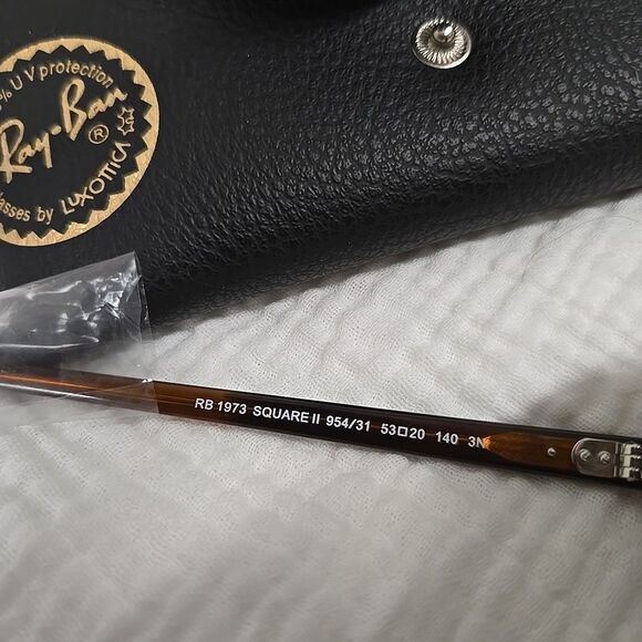 Ray Ban Sunglasses RB 1973 954/31 SQUARE II Frame Italy Striped Havana Women’s - Picture 5 of 10